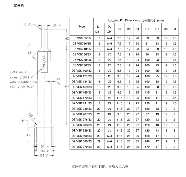 Riser positioning pin